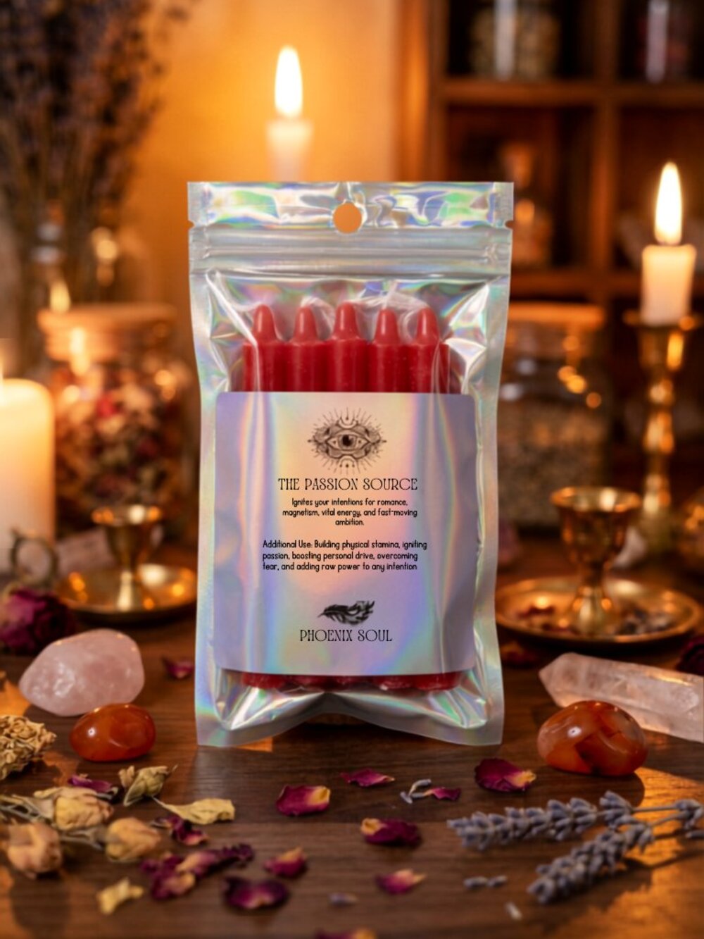 PASSION SOURCE Red Spell Candles Ritual Chime Candle Altar Candles Love Romance
